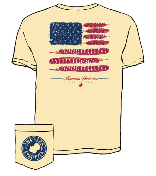 American Strutter® 'American Feathers' SS T-Shirt (Butter)