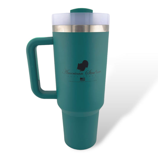 American Strutter® 40oz Stainless Insulated Tumbler with Straw (Emerald and Black)