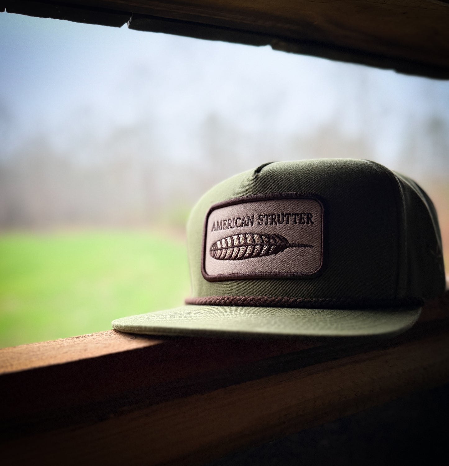 Feather Patch Rope Hat (Olive)