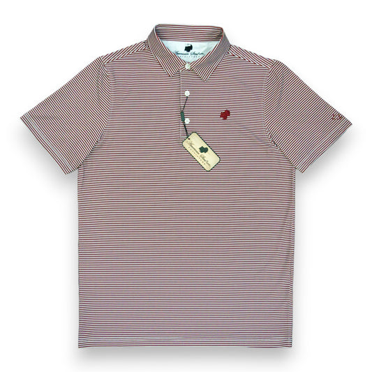 American Strutter® Performance Polo (Maroon/Gray Stripe)