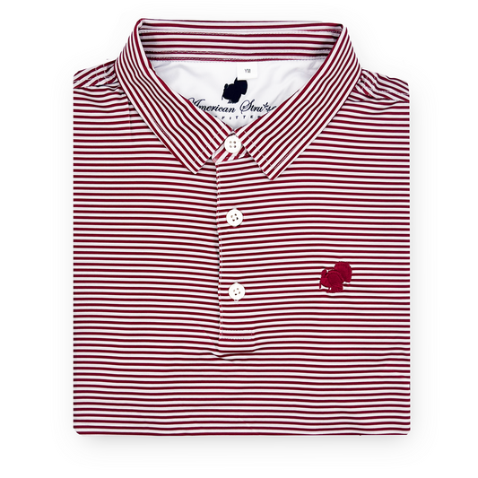 Youth American Strutter® Performance Polo (Maroon and Gray)