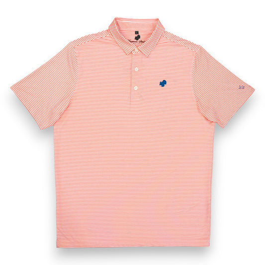 Youth American Strutter® Performance Polo (Orange and White with Gray Embroidery)