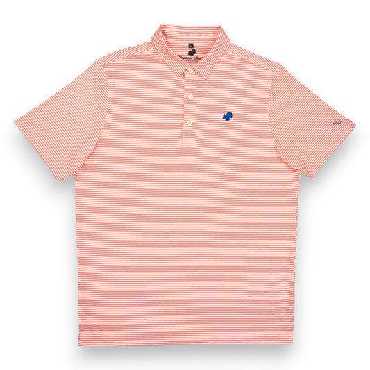 American Strutter® Performance Polo (PEACH/WHITE STRIPE)