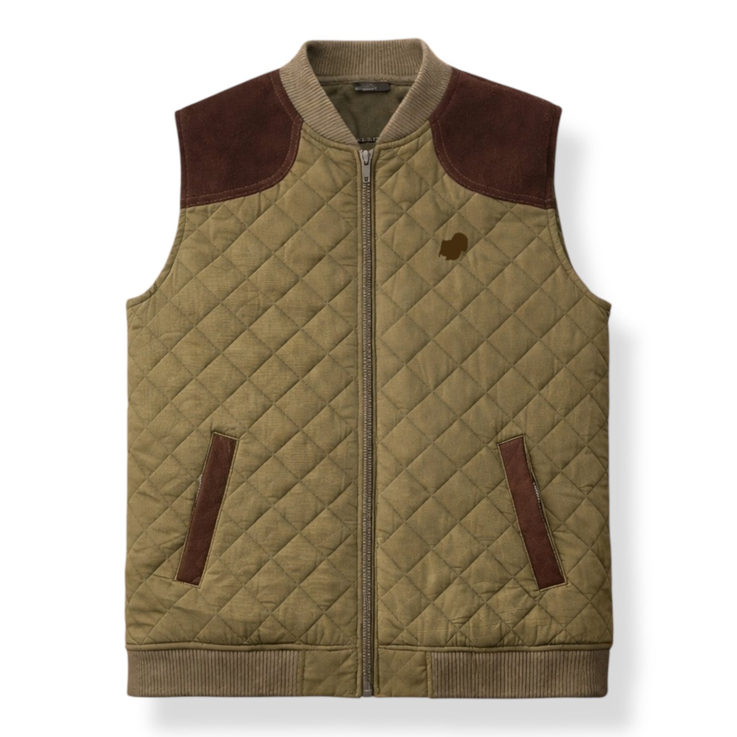 BobField Quilted Vest (Moss Green/Walnut)