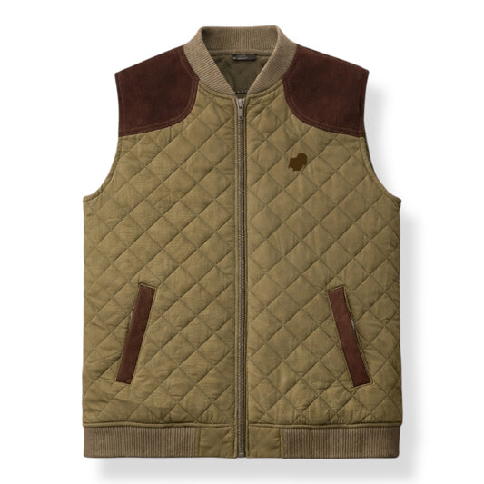 BobField Quilted Vest (Moss Green/Walnut)