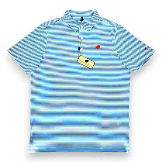 American Strutter® Performance Polo (POWDER BLUE/WHITE STRIPE)