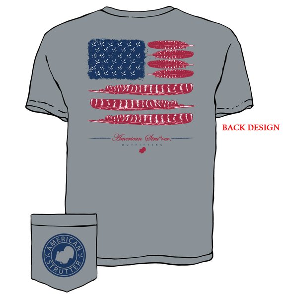 American Strutter® 'American Feathers' T-Shirt (Granite)