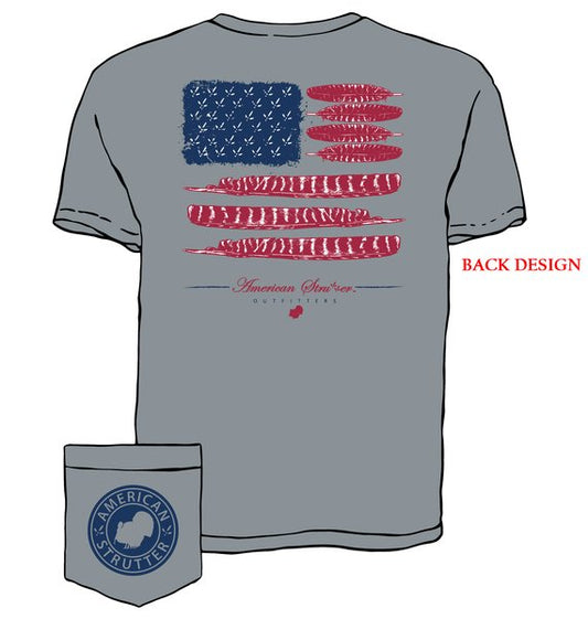 American Strutter® 'American Feathers' T-Shirt (Granite)