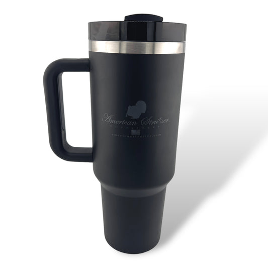 American Strutter® 40oz Stainless Insulated Tumbler with Straw (Black and Gray)