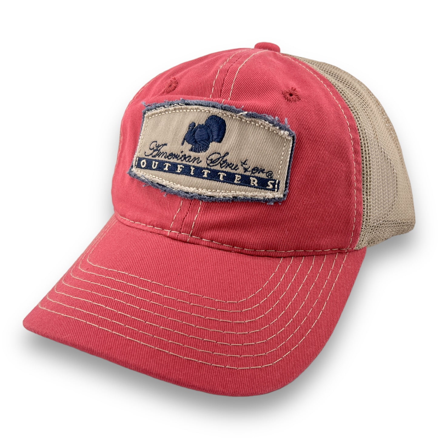 American Strutter® Red and Tan Mesh Patch Hat