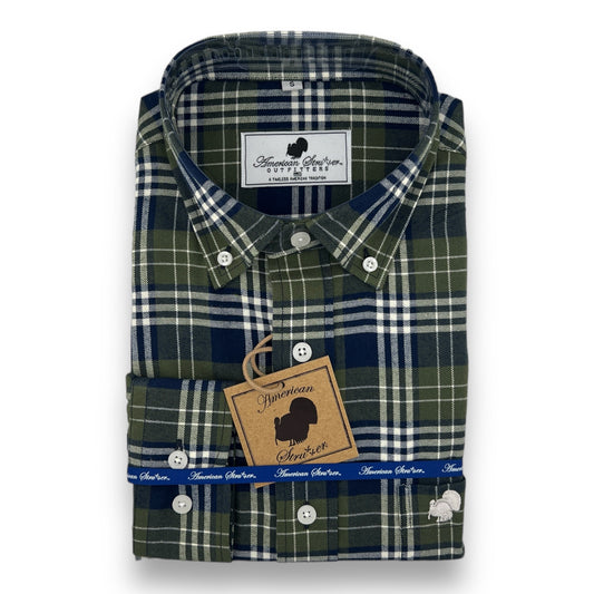American Strutter® Flannel Gingham Button Down Shirt (Evergreen)