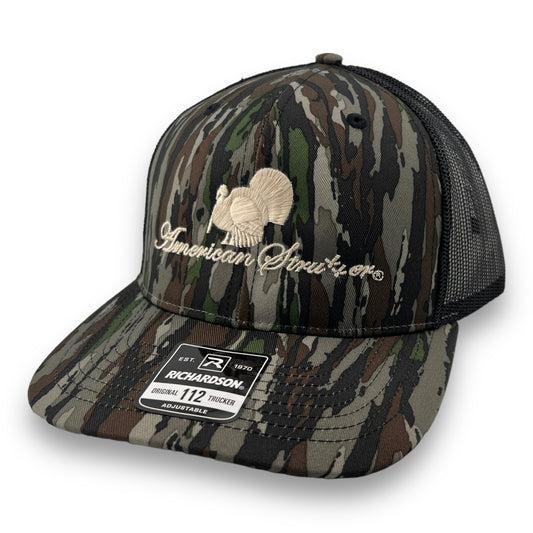 American Strutter® 'FlatLine' SnapBack Hat (Richardson 112) - Realtree Original / Black