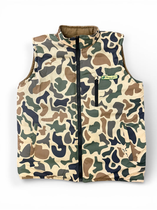 Overland Quilted Reversible Vest (Tan/Olive & Camo)