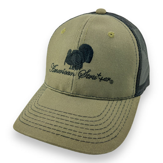American Strutter® Flatline OD Green and Black Mesh SnapBack Hat