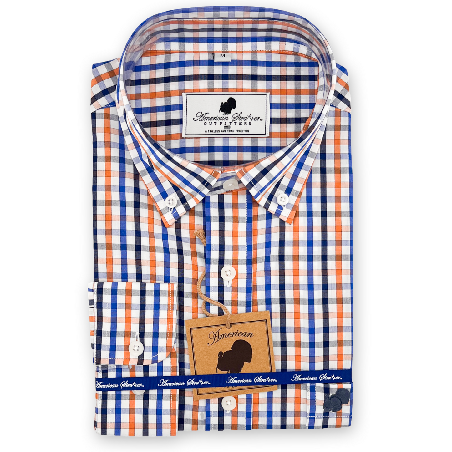 American Strutter® Bamboo Series Button Down (Orange and Blue)