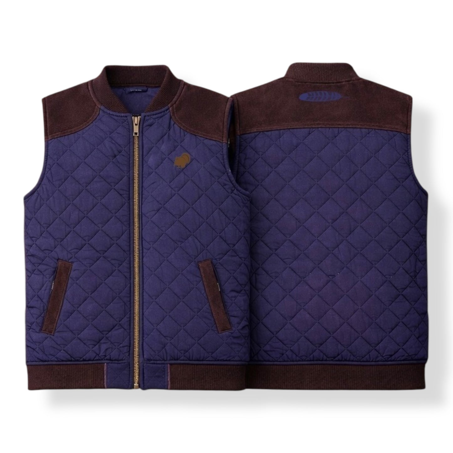BobField Quilted Vest (Navy/Walnut)