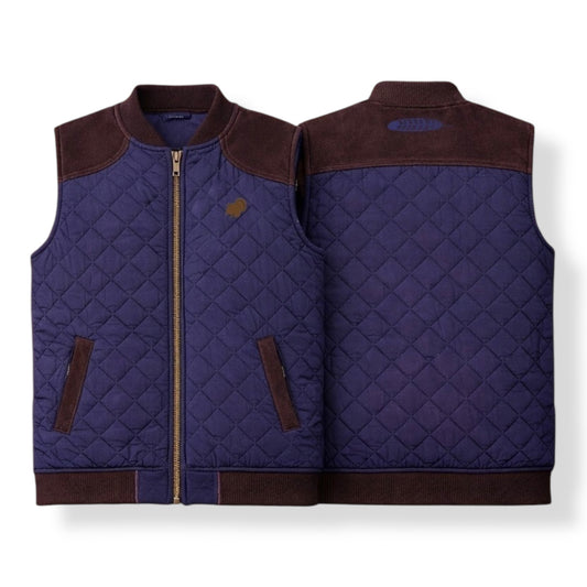 BobField Quilted Vest (Navy/Walnut)