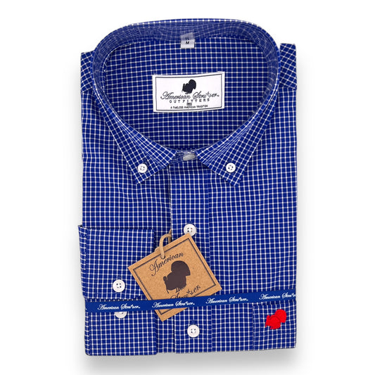 American Strutter® 'Red, White, and Blue' Gameday Gingham Button Down Shirt